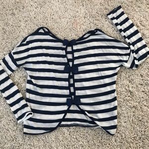 Navy stripe long sleeve top